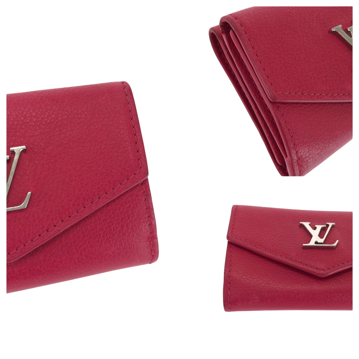 17126
LOUIS VUITTON ルイヴィトン ポルトフォイユ ロック ミニ ピンク シルバー金具 レザー M67858 折財布 コンパクトウォレット  レディース AB27