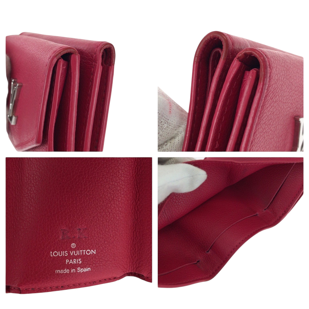 17126
LOUIS VUITTON ルイヴィトン ポルトフォイユ ロック ミニ ピンク シルバー金具 レザー M67858 折財布 コンパクトウォレット  レディース AB27
