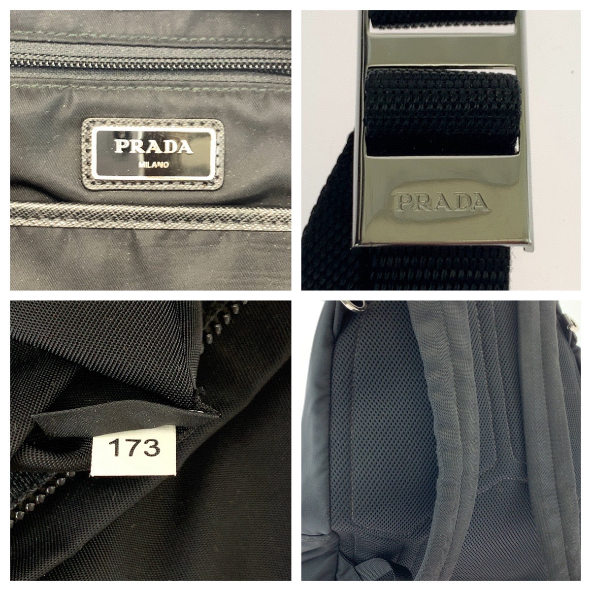 17127
PRADA プラダ テスート ロゴパッチ ブラック 黒 マルチカラー シルバー金具 ナイロン 2VZ135 リュックサック バックパック  メンズ ABP74