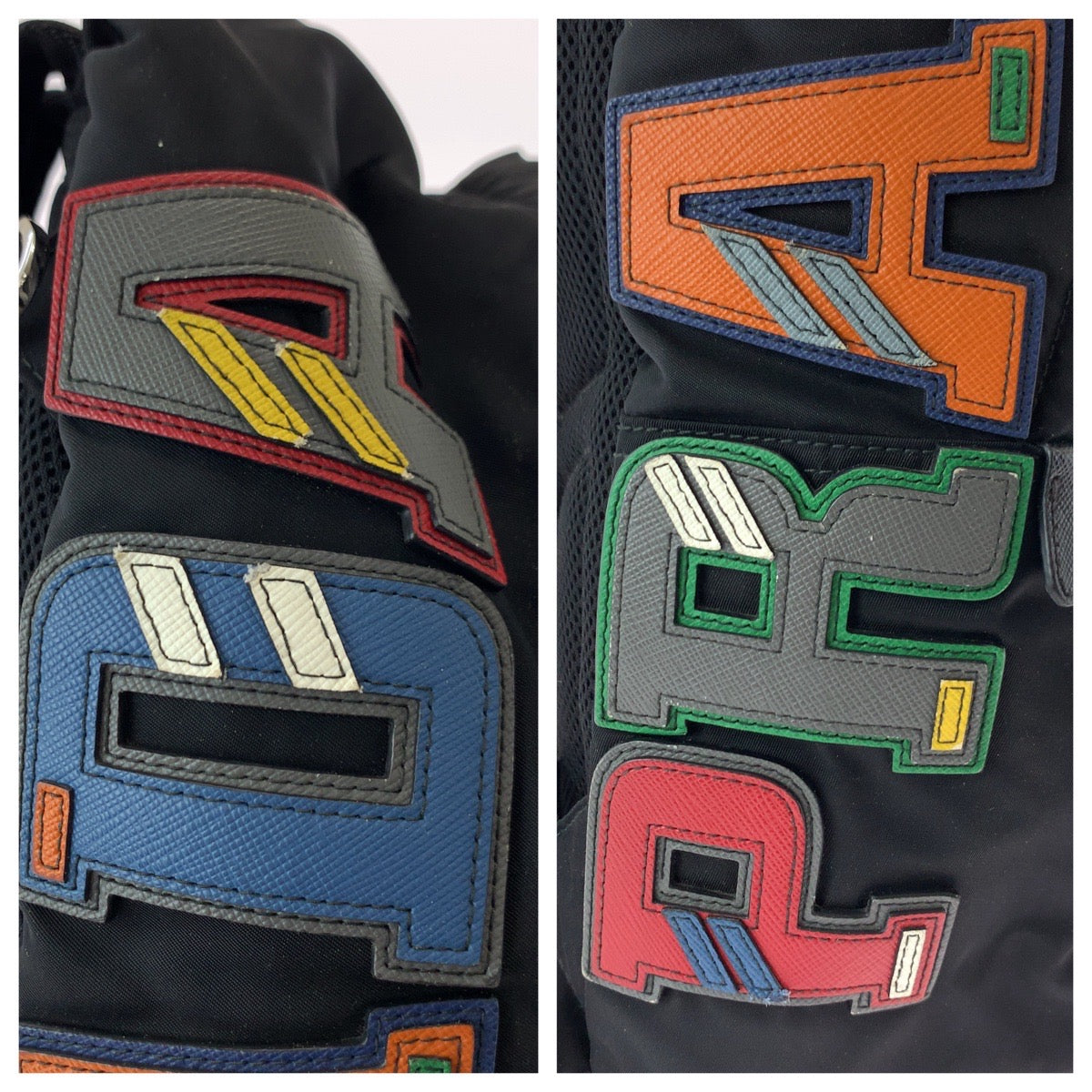 17127
PRADA プラダ テスート ロゴパッチ ブラック 黒 マルチカラー シルバー金具 ナイロン 2VZ135 リュックサック バックパック  メンズ ABP74