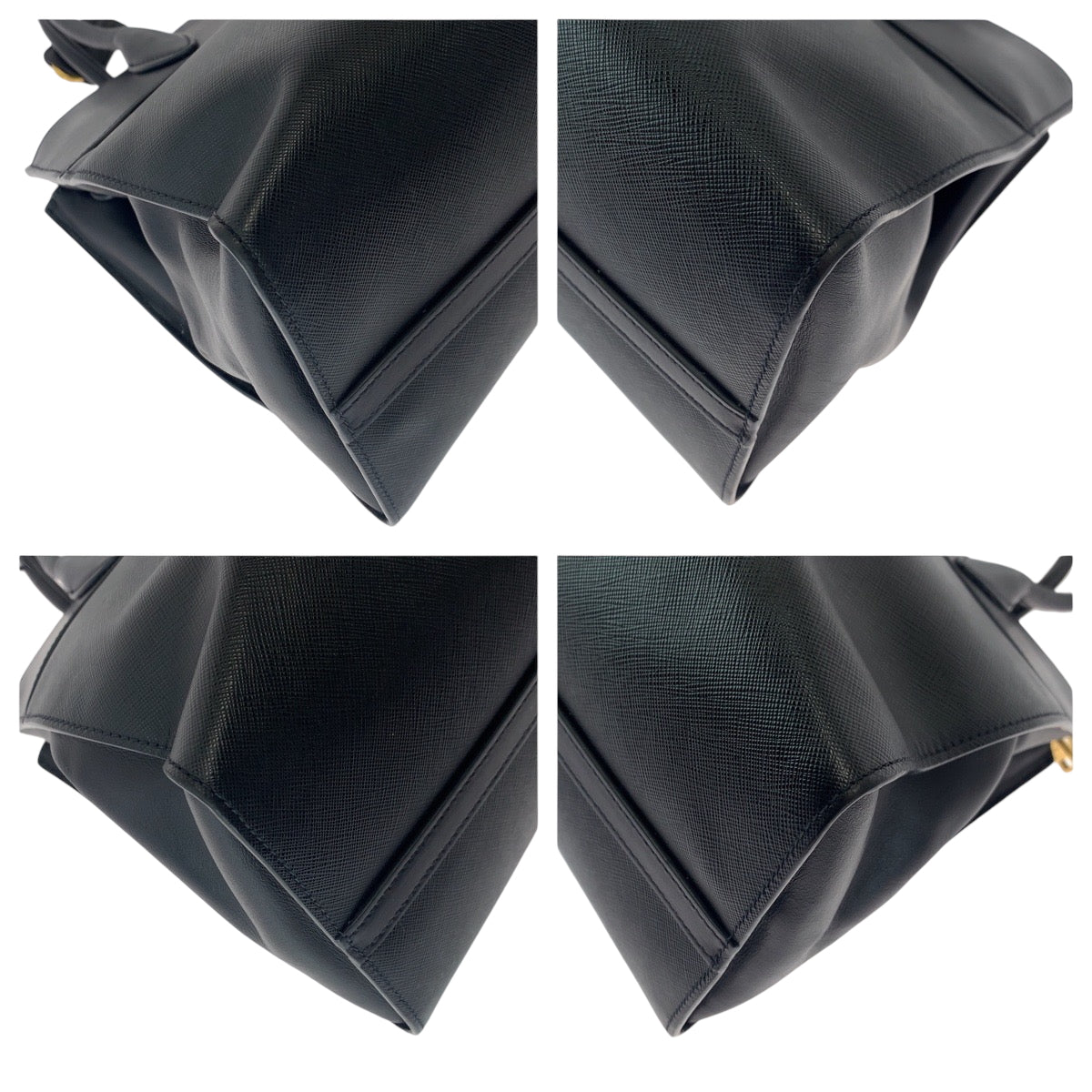 17131
PRADA プラダ パラディグム サフィアーノ ロゴ ブラック 黒 ゴールド金具 レザー 1BA103 ハンドバッグ トートバッグ  レディース ABP73