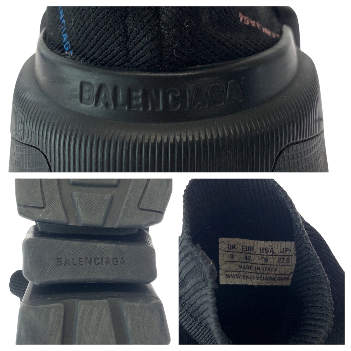 17133
BALENCIAGA バレンシアガ スピード2.0 LT ソックススニーカー サイズ27.5 ブラック 黒 マルチカラー コットン ソックススニーカー  メンズ AB18