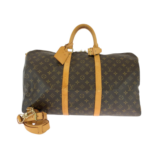 17134
LOUIS VUITTON ルイヴィトン モノグラム キーポル50 バンドリエール 男女兼用 ブラウン ゴールド金具 PVC M41416 ショルダーバッグ ボストンバッグ 2way メンズ AB74