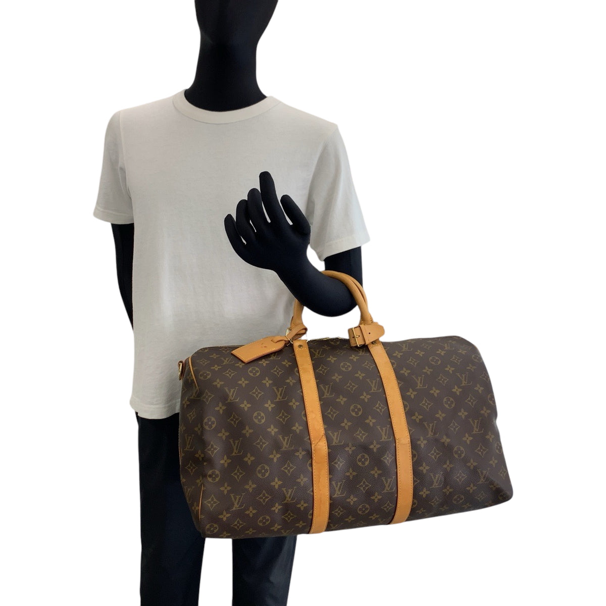 17134
LOUIS VUITTON ルイヴィトン モノグラム キーポル50 バンドリエール 男女兼用 ブラウン ゴールド金具 PVC M41416 ショルダーバッグ ボストンバッグ 2way メンズ AB74