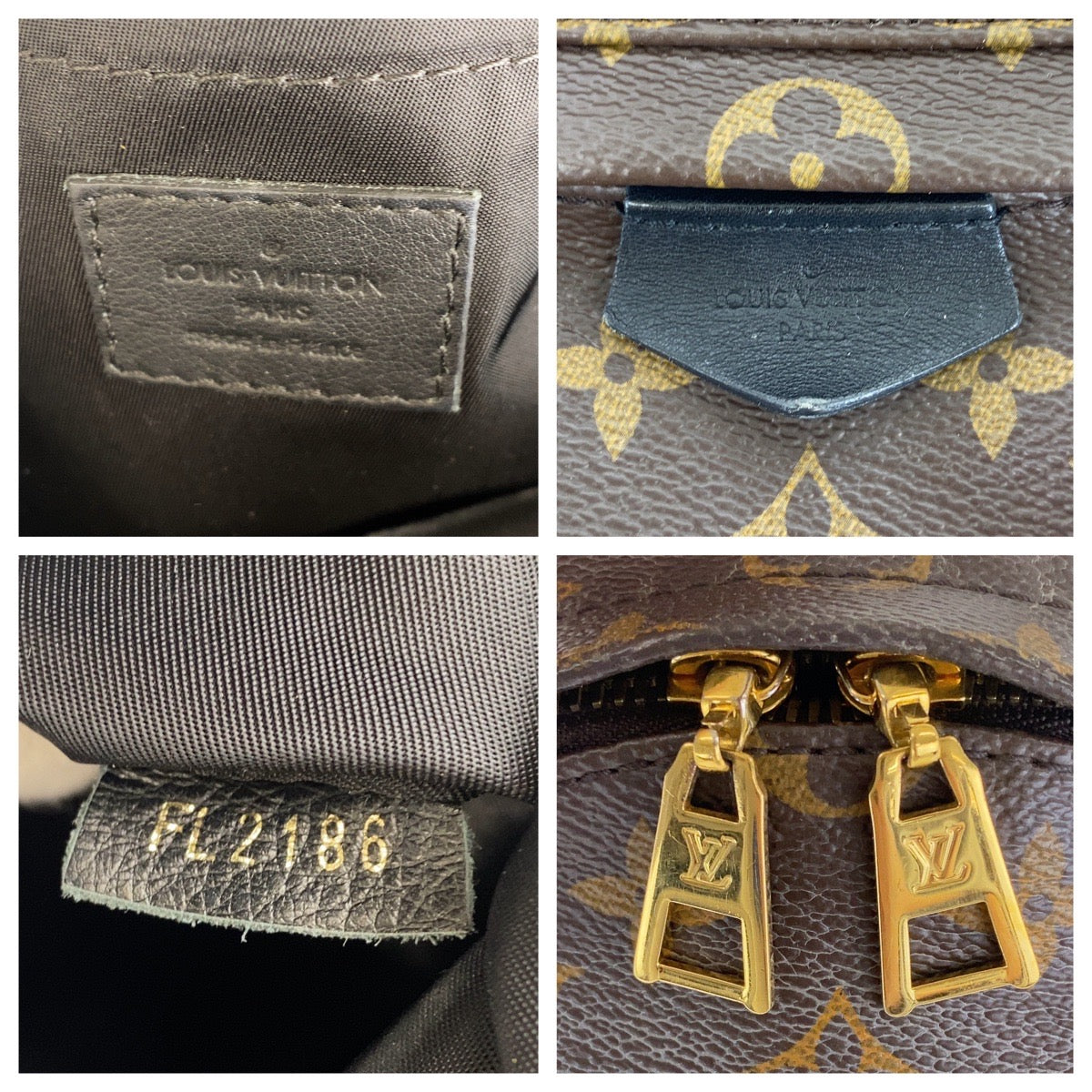 17135
LOUIS VUITTON ルイヴィトン モノグラム パームスプリングスPM ブラウン ブラック ゴールド金具 PVC M44871 リュックサック バックパック  レディース AB77