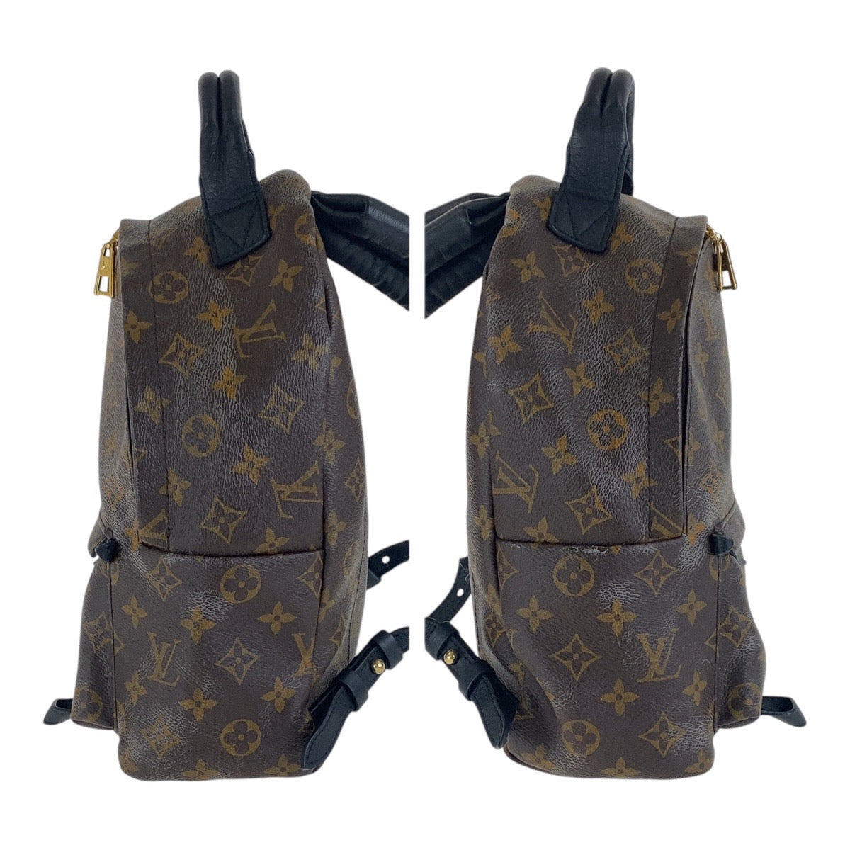 17135
LOUIS VUITTON ルイヴィトン モノグラム パームスプリングスPM ブラウン ブラック ゴールド金具 PVC M44871 リュックサック バックパック  レディース AB77