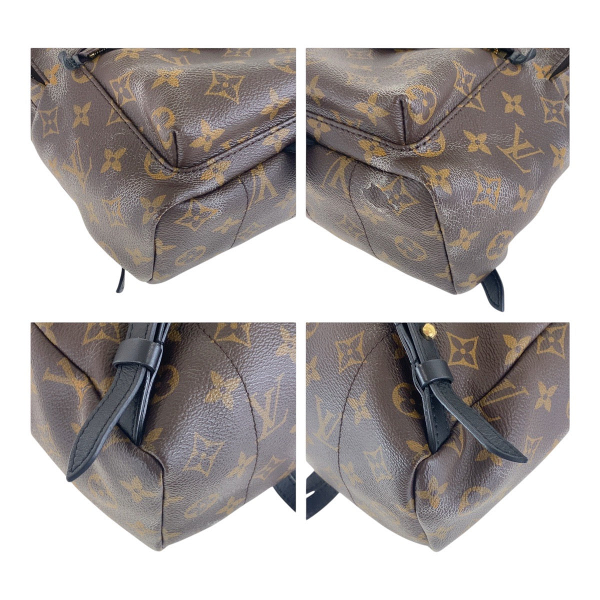17135
LOUIS VUITTON ルイヴィトン モノグラム パームスプリングスPM ブラウン ブラック ゴールド金具 PVC M44871 リュックサック バックパック  レディース AB77