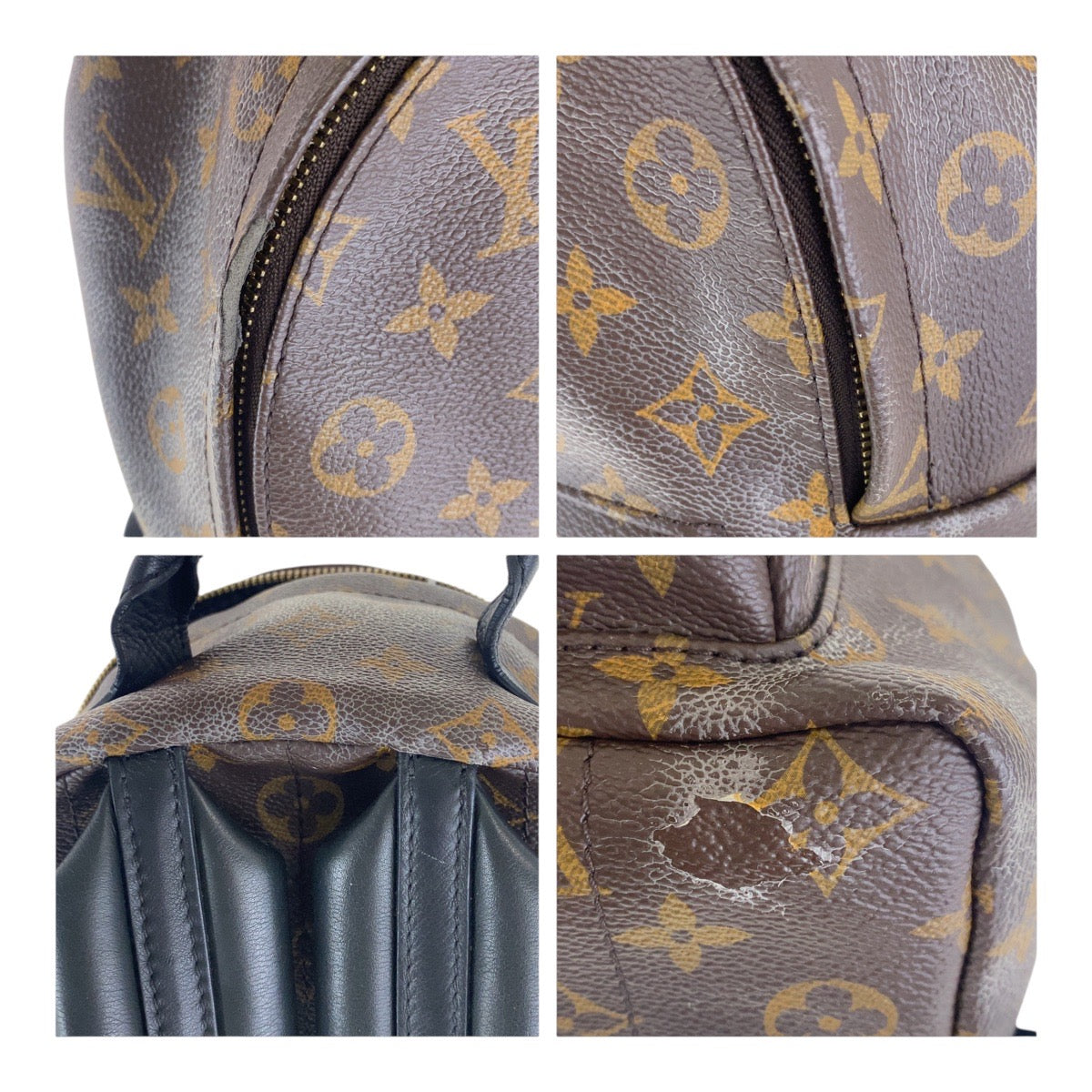 17135
LOUIS VUITTON ルイヴィトン モノグラム パームスプリングスPM ブラウン ブラック ゴールド金具 PVC M44871 リュックサック バックパック  レディース AB77