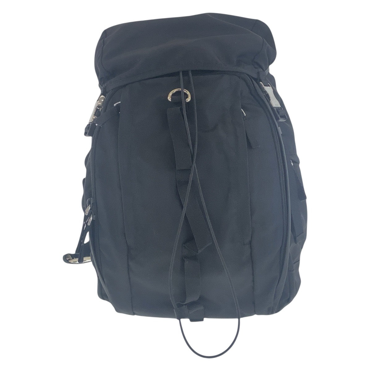 17137
PRADA プラダ テスート 三角ロゴプレート ブラック 黒 シルバー金具 ナイロン VZ0056 バックパック  メンズ A120