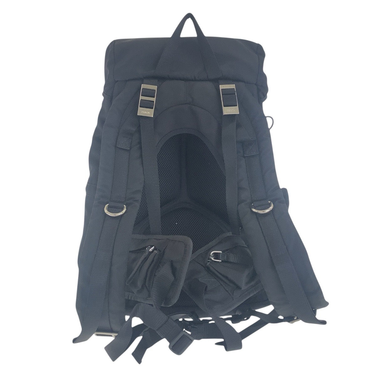 17137
PRADA プラダ テスート 三角ロゴプレート ブラック 黒 シルバー金具 ナイロン VZ0056 バックパック  メンズ A120