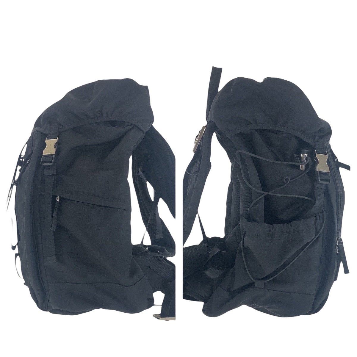 17137
PRADA プラダ テスート 三角ロゴプレート ブラック 黒 シルバー金具 ナイロン VZ0056 バックパック  メンズ A120