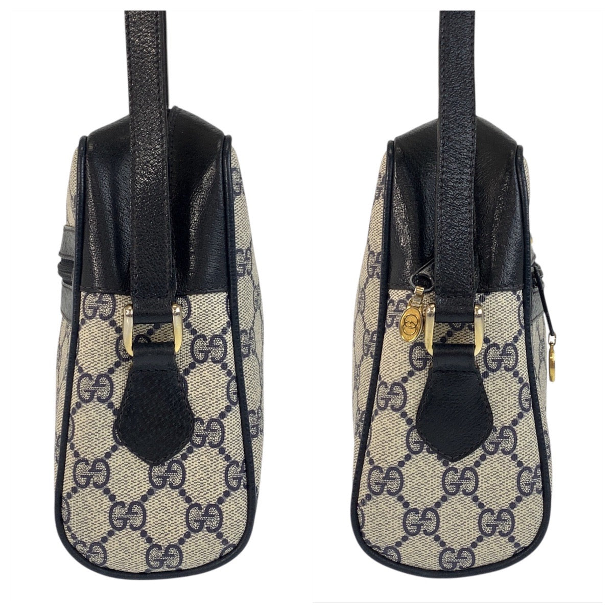 17140
GUCCI グッチ シェリーライン オールドグッチ グレー ネイビー ゴールド金具 GGスプリームキャンバス / レザー 10 02 005 ショルダーバッグ ポシェット  レディース