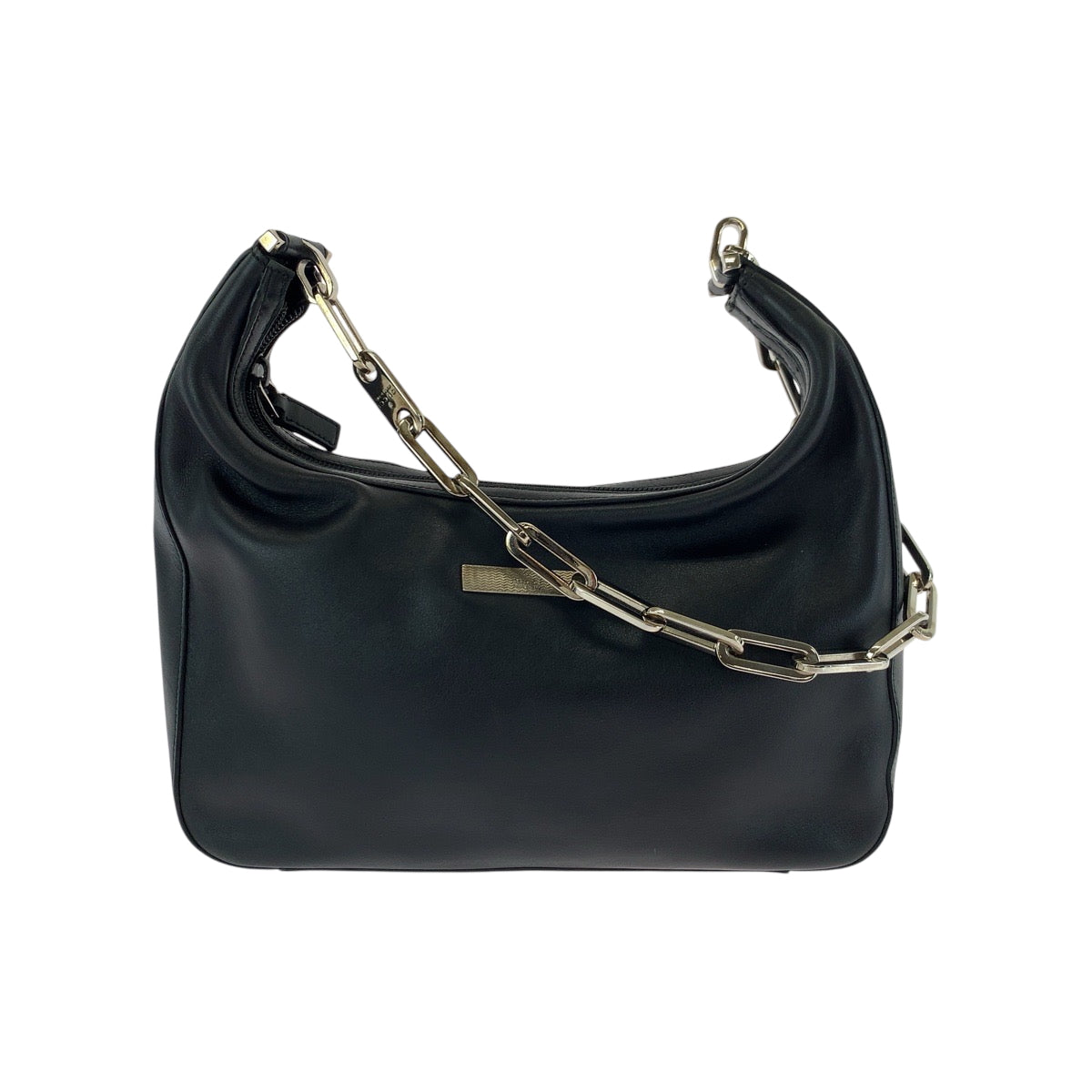 17141
GUCCI グッチ ホーボー ブラック 黒 シルバー金具 レザー 001 3873 チェーン ショルダーバッグ レディース ABP42