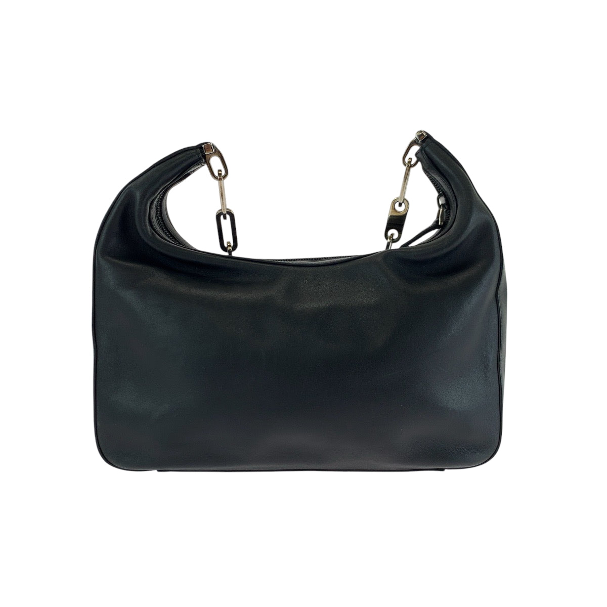 17141
GUCCI グッチ ホーボー ブラック 黒 シルバー金具 レザー 001 3873 チェーン ショルダーバッグ レディース ABP42