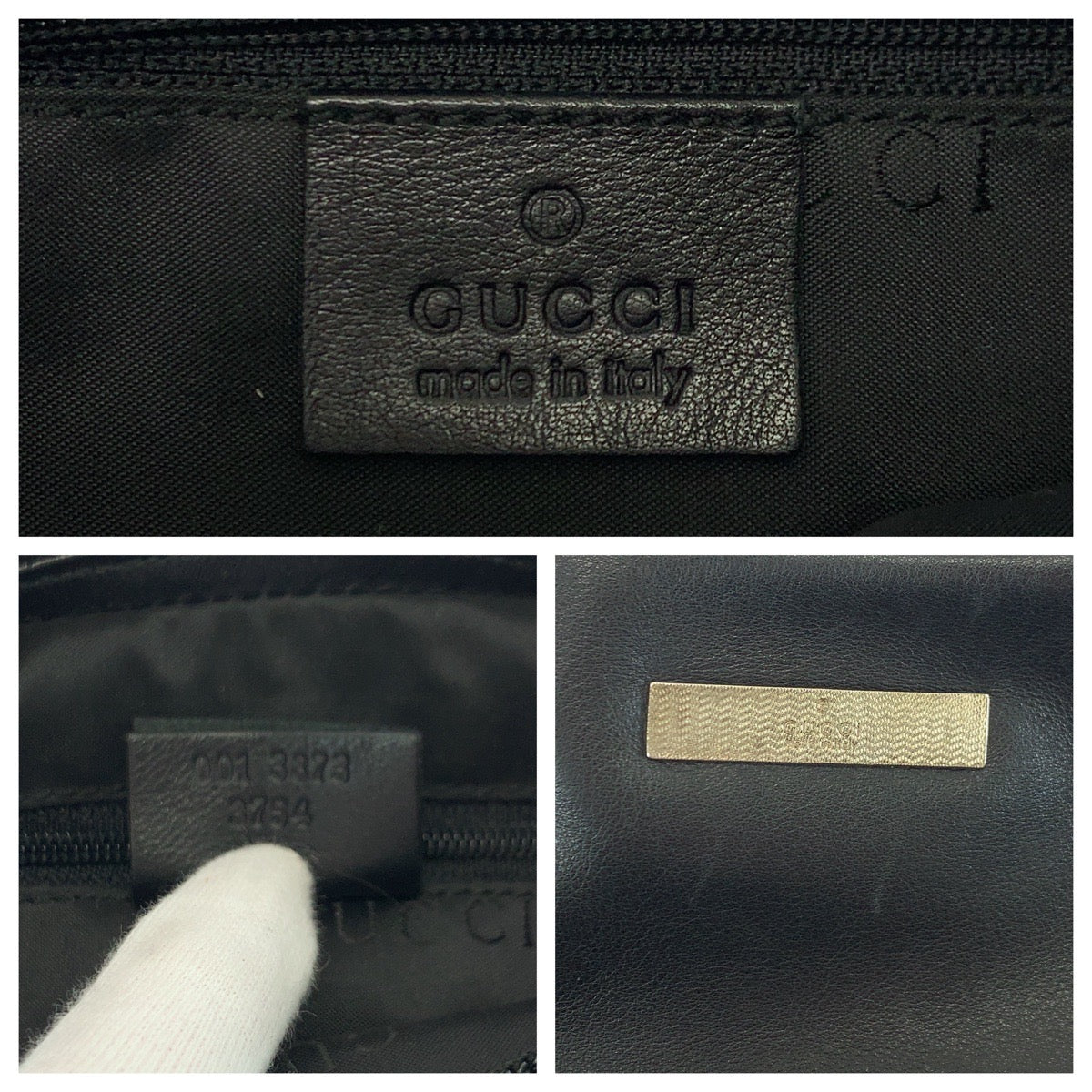 17141
GUCCI グッチ ホーボー ブラック 黒 シルバー金具 レザー 001 3873 チェーン ショルダーバッグ レディース ABP42