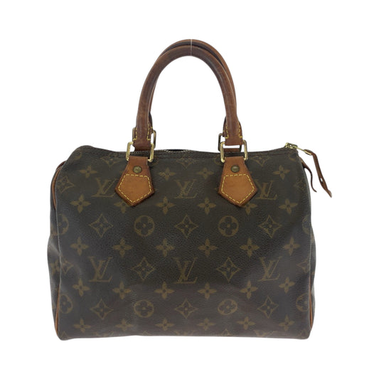 17141
LOUIS VUITTON ルイヴィトン モノグラム スピーディー25 ブラウン ゴールド金具 PVC M41528 ハンドバッグ ミニボストンバッグ  レディース