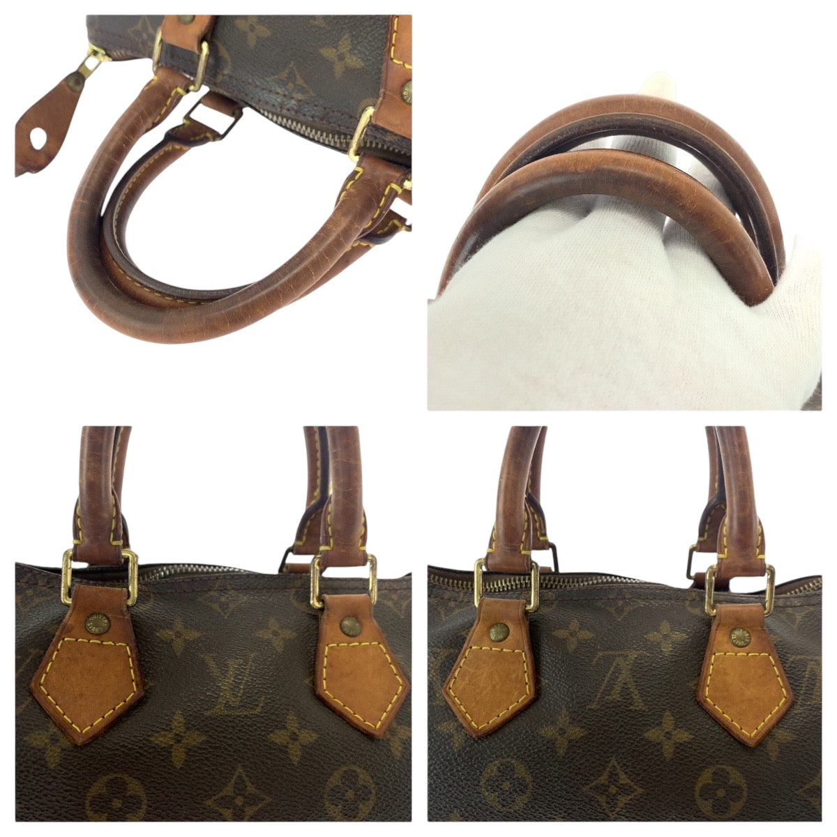 17141
LOUIS VUITTON ルイヴィトン モノグラム スピーディー25 ブラウン ゴールド金具 PVC M41528 ハンドバッグ ミニボストンバッグ  レディース