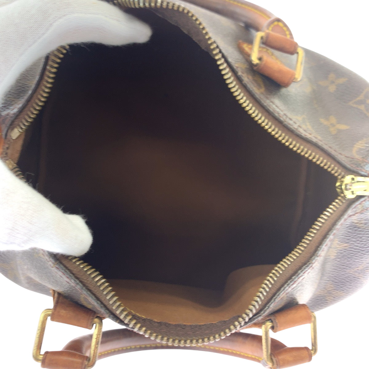 17141
LOUIS VUITTON ルイヴィトン モノグラム スピーディー25 ブラウン ゴールド金具 PVC M41528 ハンドバッグ ミニボストンバッグ  レディース