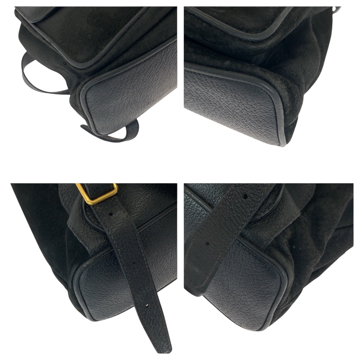 17142
GUCCI グッチ バンブー ブラック 黒 ブラウン ゴールド金具 スウェード / レザー 003 2058 0016 リュックサック バックパック  レディース AB38