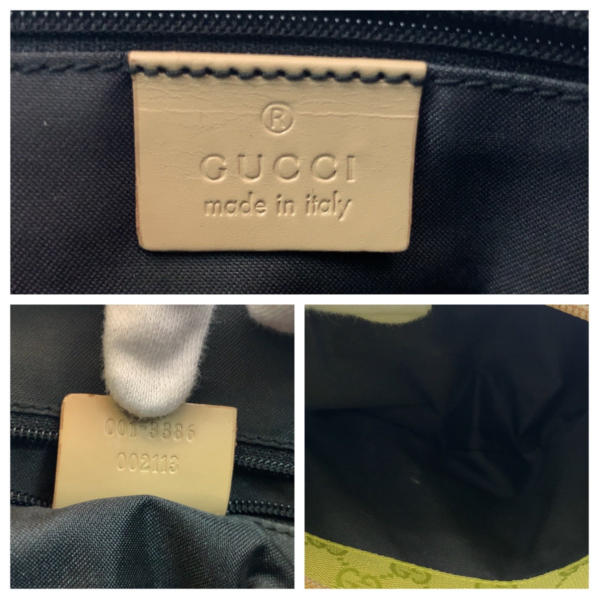 17143
GUCCI グッチ イエロー ベージュ ゴールド金具 GGキャンバス 001 3386 ワンショルダーバッグ 肩掛け  レディース AB36