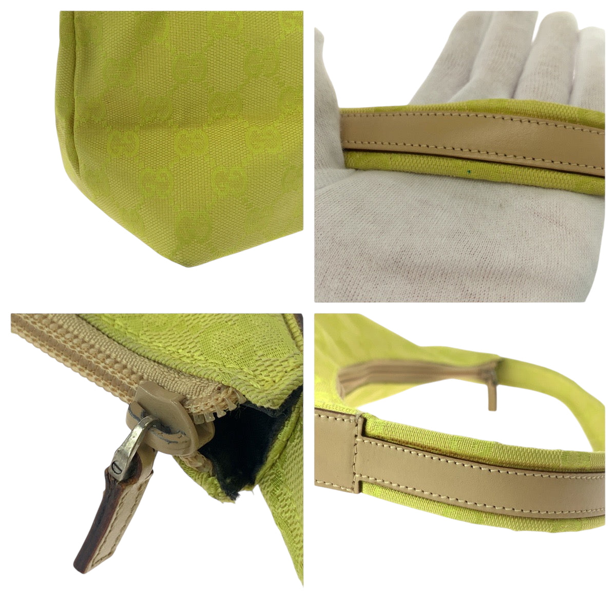 17143
GUCCI グッチ イエロー ベージュ ゴールド金具 GGキャンバス 001 3386 ワンショルダーバッグ 肩掛け  レディース AB36