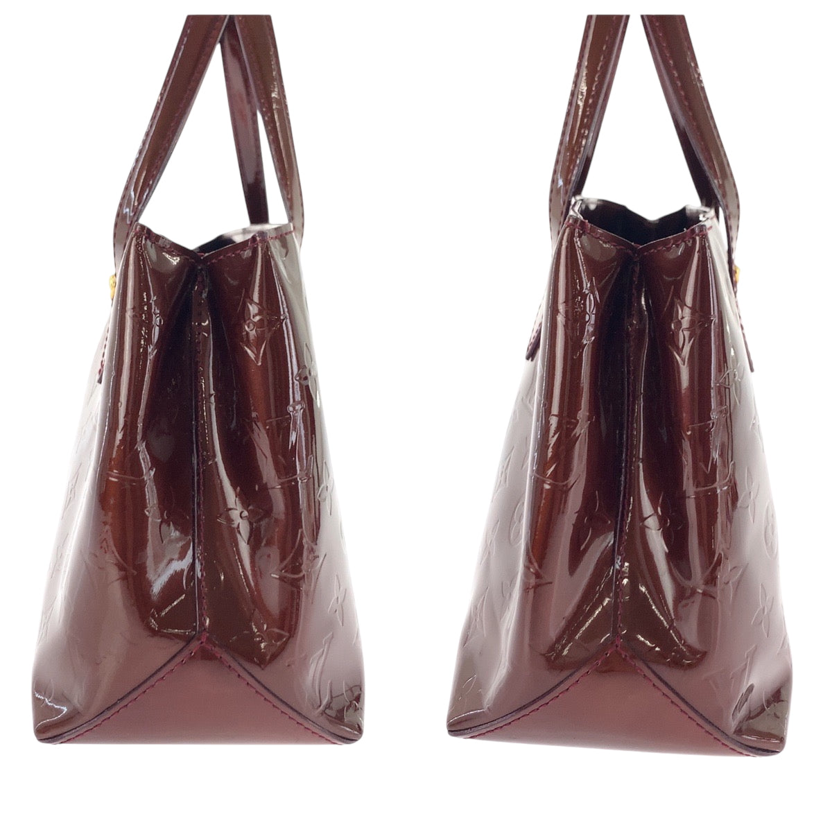 17144
LOUIS VUITTON ルイヴィトン モノグラム ヴェルニ ウィルシャーPM アマラント ブラウン ゴールド金具 モノグラムヴェルニ M93641 ハンドバッグ トートバッグ レディース ABP44