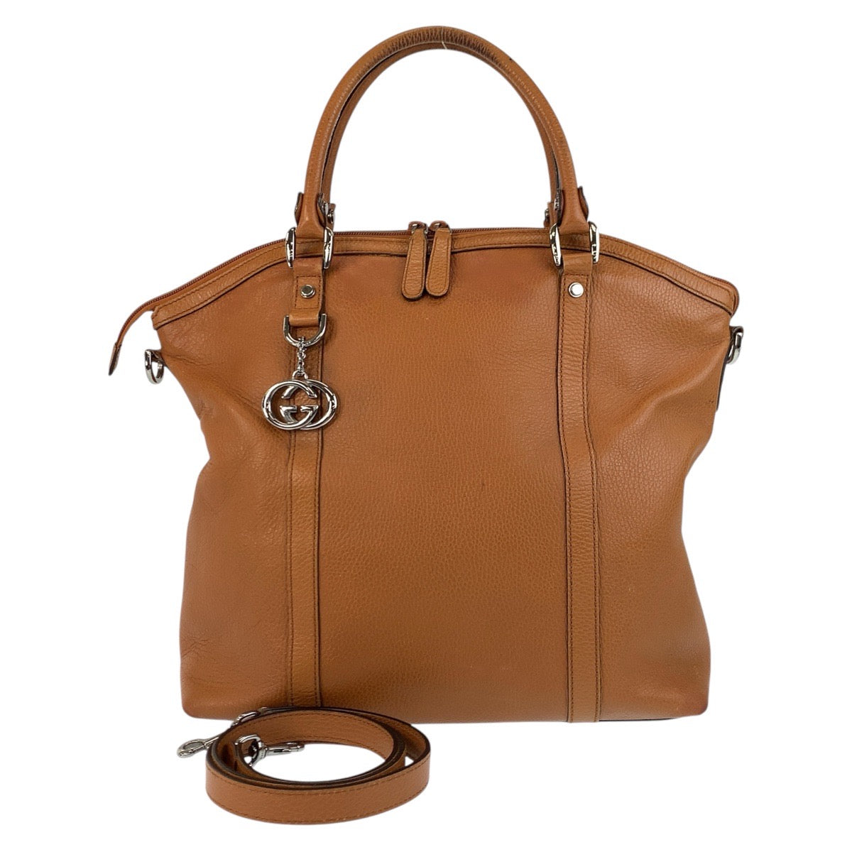 17145
GUCCI グッチ GGマーモント ブラウン キャメル シルバー金具 レザー 339551 トートバッグ ショルダーバッグ 2way  レディース AB42