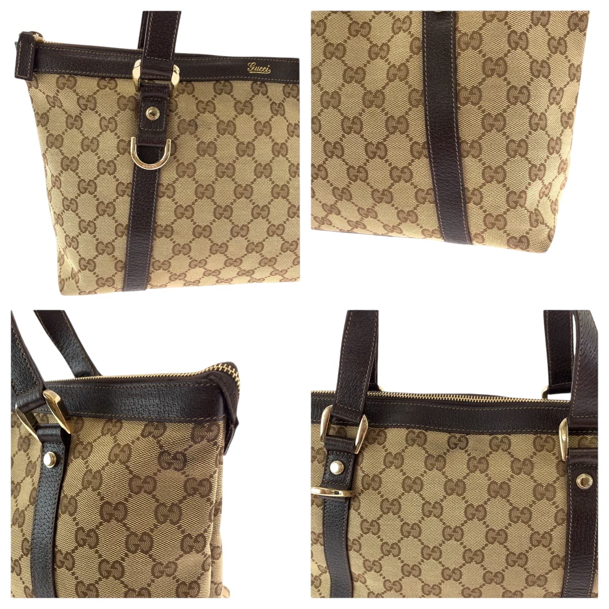 17146
GUCCI グッチ アビー ベージュ ブラウン ゴールド金具 GGキャンバス 141470 トートバッグ ショルダーバッグ  レディース ABP42