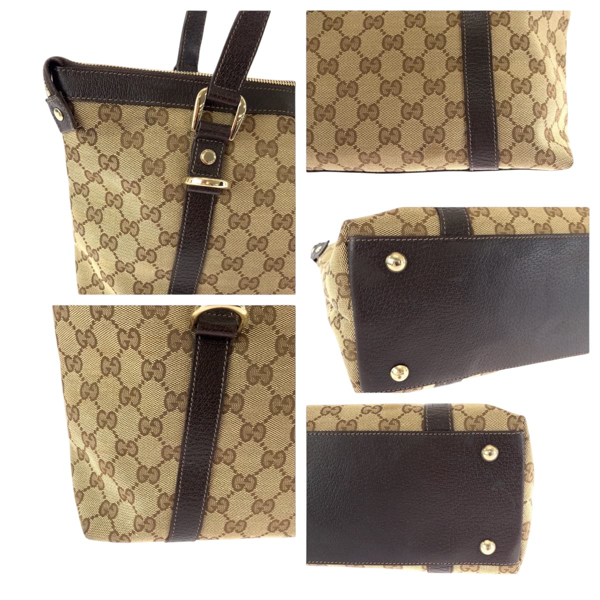 17146
GUCCI グッチ アビー ベージュ ブラウン ゴールド金具 GGキャンバス 141470 トートバッグ ショルダーバッグ  レディース ABP42