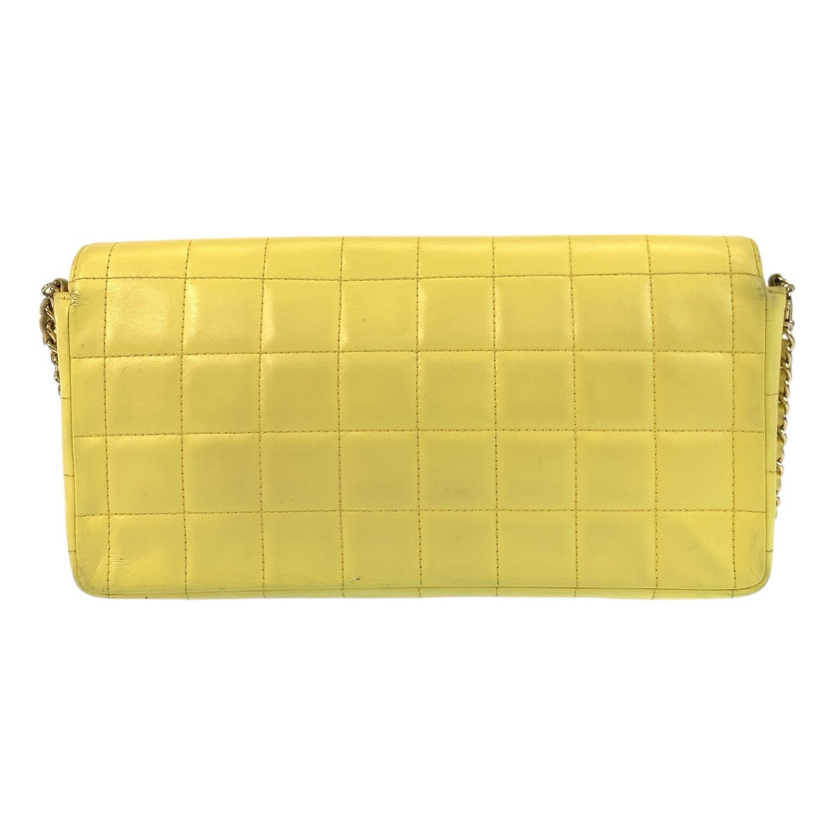 17147
CHANEL シャネル チョコバー ココマーク ターンロック イエロー ゴールド金具 ショルダーバッグ ポシェット  レディース AB180