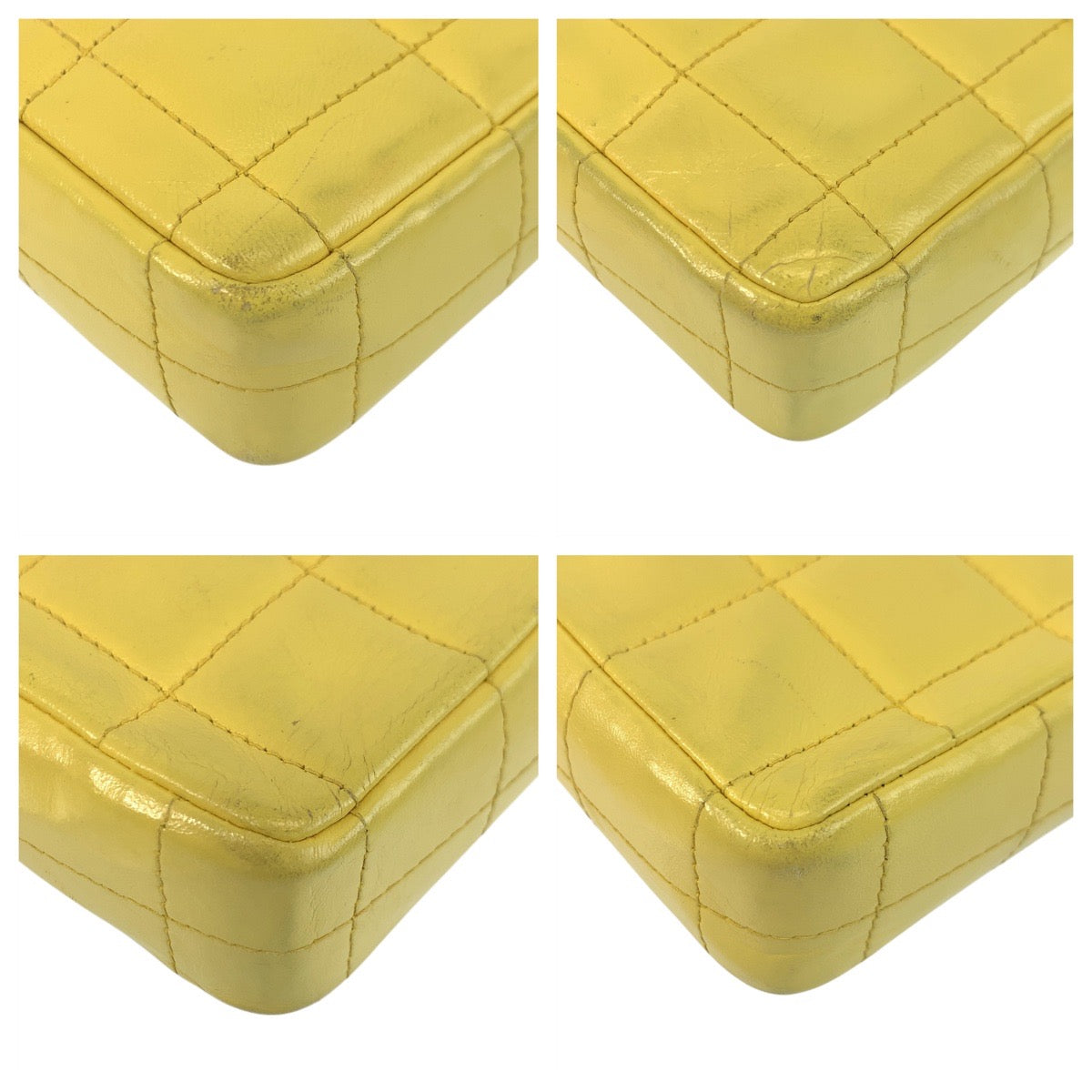 17147
CHANEL シャネル チョコバー ココマーク ターンロック イエロー ゴールド金具 ショルダーバッグ ポシェット  レディース AB180