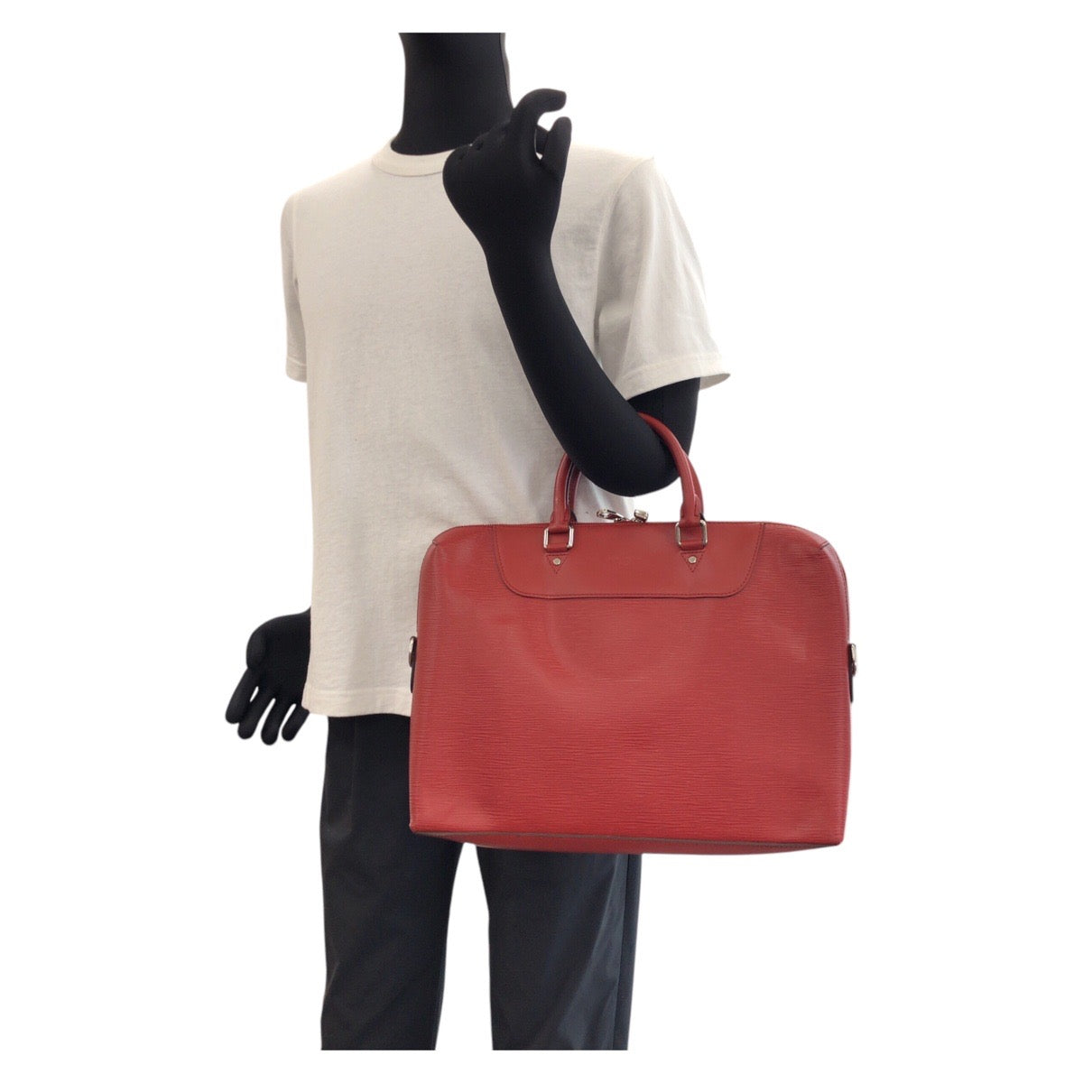 17149
LOUIS VUITTON ルイヴィトン エピ ポルトドキュマン ジュール カスティリアンレッド シルバー金具 レザー ビジネスバッグ ブリーフケース 2way  メンズ AB56