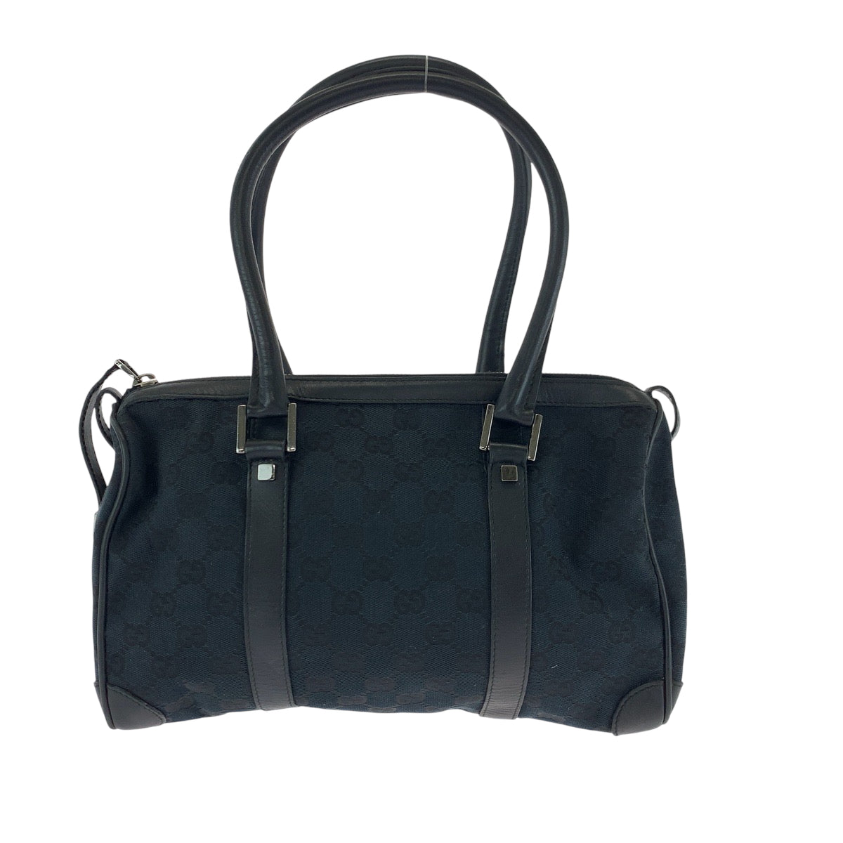 17150
GUCCI グッチ ブラック 黒 シルバー金具 GGキャンバス 000 0351 ハンドバッグ ミニボストンバッグ  レディース AB30