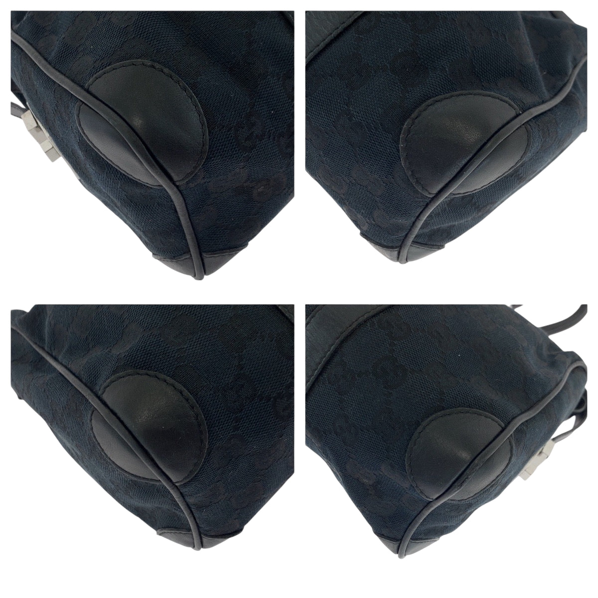 17150
GUCCI グッチ ブラック 黒 シルバー金具 GGキャンバス 000 0351 ハンドバッグ ミニボストンバッグ  レディース AB30