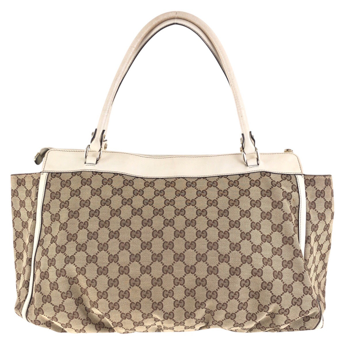 17151
GUCCI グッチ アビー ベージュ アイボリー ゴールド金具 GGキャンバス / レザー 190248 トートバッグ ショルダーバッグ  レディース AB40