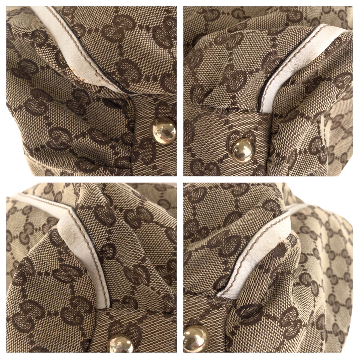 17151
GUCCI グッチ アビー ベージュ アイボリー ゴールド金具 GGキャンバス / レザー 190248 トートバッグ ショルダーバッグ  レディース AB40