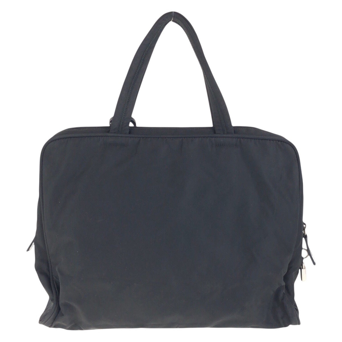 17152
PRADA プラダ テスート 三角ロゴプレート ブラック 黒 シルバー金具 ナイロン トートバッグ ハンドバッグ  レディース AB39