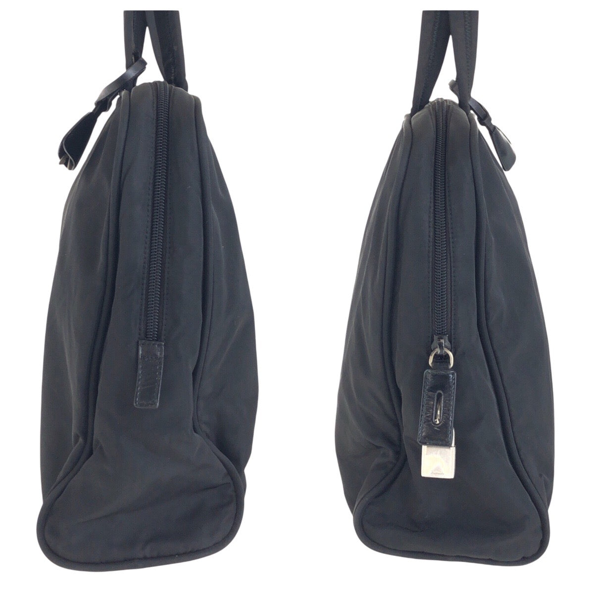 17152
PRADA プラダ テスート 三角ロゴプレート ブラック 黒 シルバー金具 ナイロン トートバッグ ハンドバッグ  レディース AB39