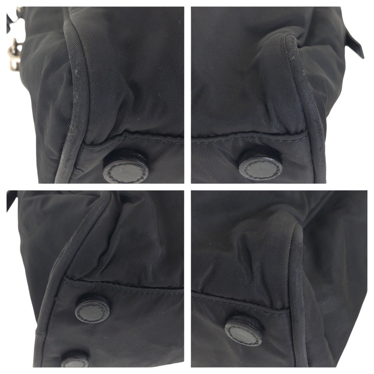 17152
PRADA プラダ テスート 三角ロゴプレート ブラック 黒 シルバー金具 ナイロン トートバッグ ハンドバッグ  レディース AB39