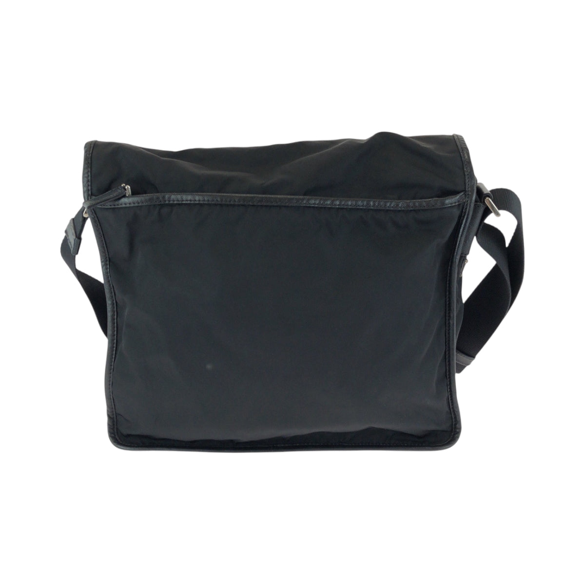 17153
PRADA プラダ テスート 三角ロゴプレート ブラック 黒 シルバー金具 ナイロン V158 ショルダーバッグ メッセンジャーバッグ  メンズ ABP43