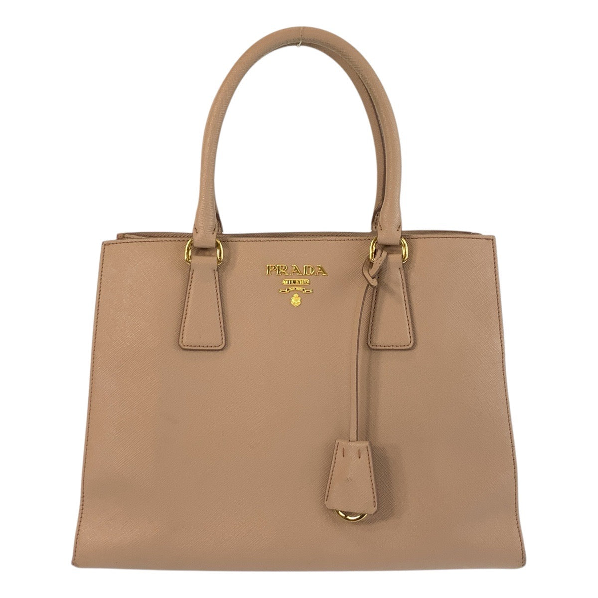 17154
PRADA プラダ サフィアーノ ピンクベージュ ゴールド金具 レザー トートバッグ ハンドバッグ  レディース B46