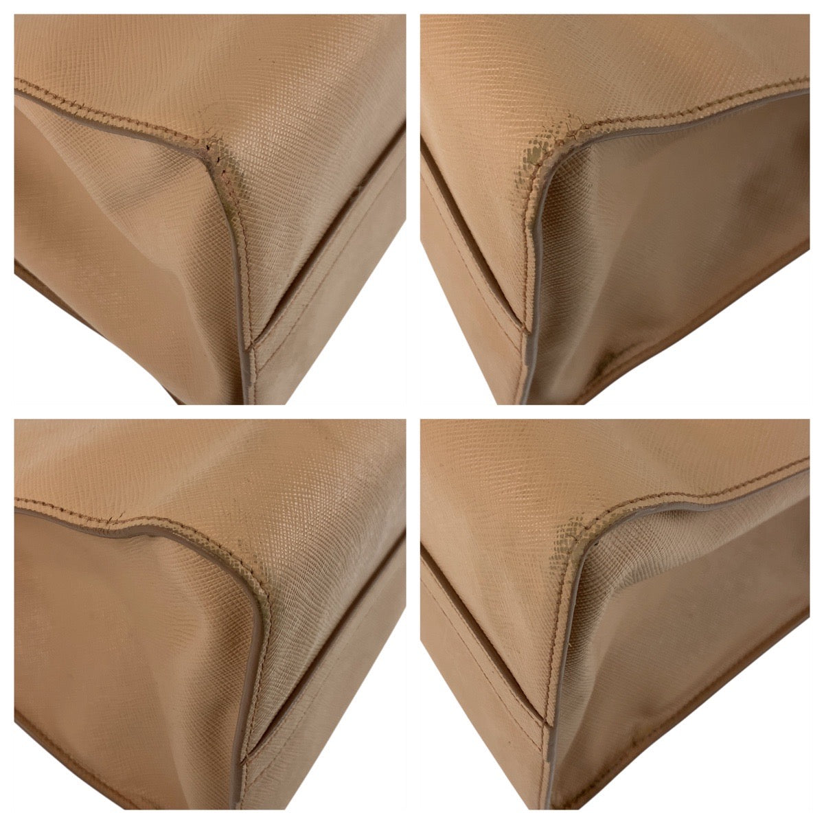 17154
PRADA プラダ サフィアーノ ピンクベージュ ゴールド金具 レザー トートバッグ ハンドバッグ  レディース B46