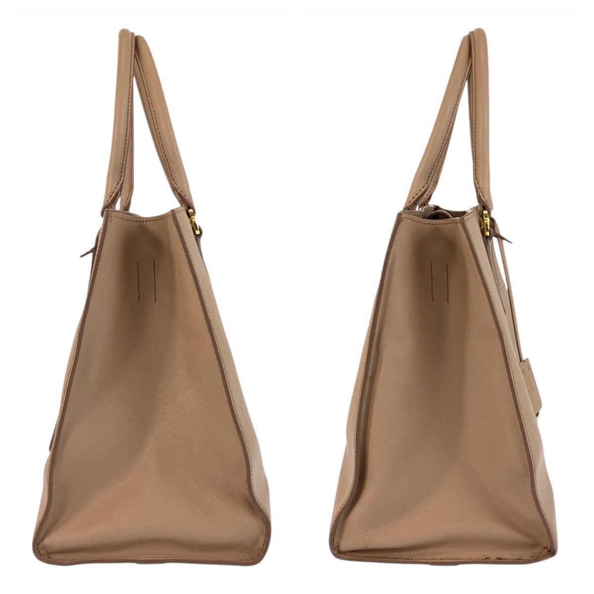 17154
PRADA プラダ サフィアーノ ピンクベージュ ゴールド金具 レザー トートバッグ ハンドバッグ  レディース B46