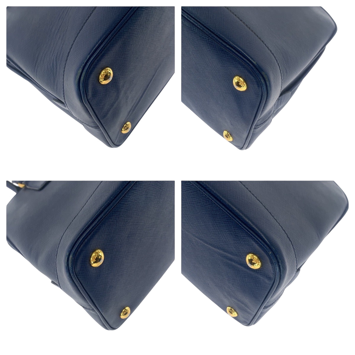 17157
PRADA プラダ サフィアーノ 三角ロゴプレート ブルー ゴールド金具 レザー BL0537 ショルダーバッグ ハンドバッグ 2way  レディース ABP66