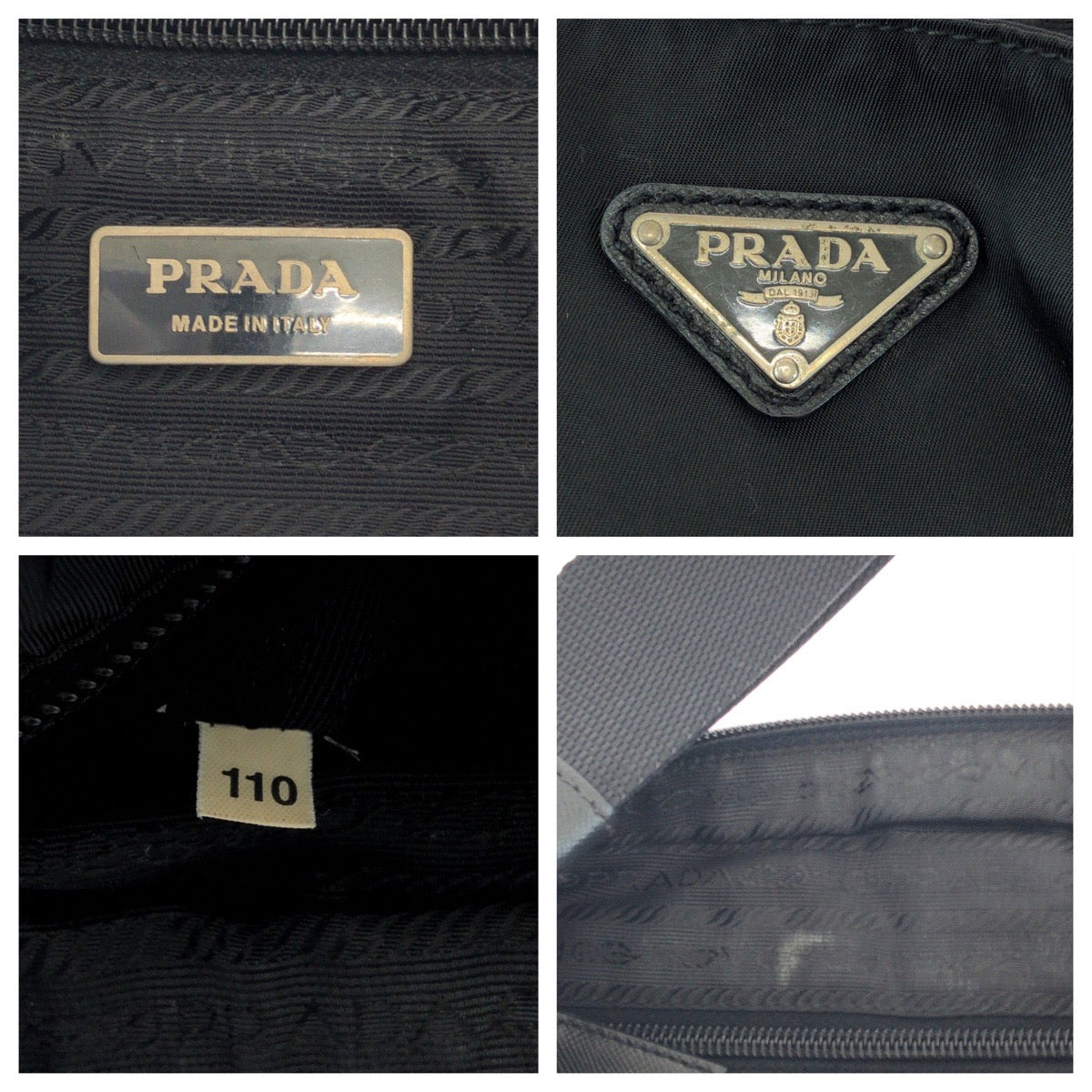17160
PRADA プラダ テスート 三角ロゴプレート ブラック 黒 シルバー金具 ナイロン ショルダーバッグ サコッシュ  レディース ABP39