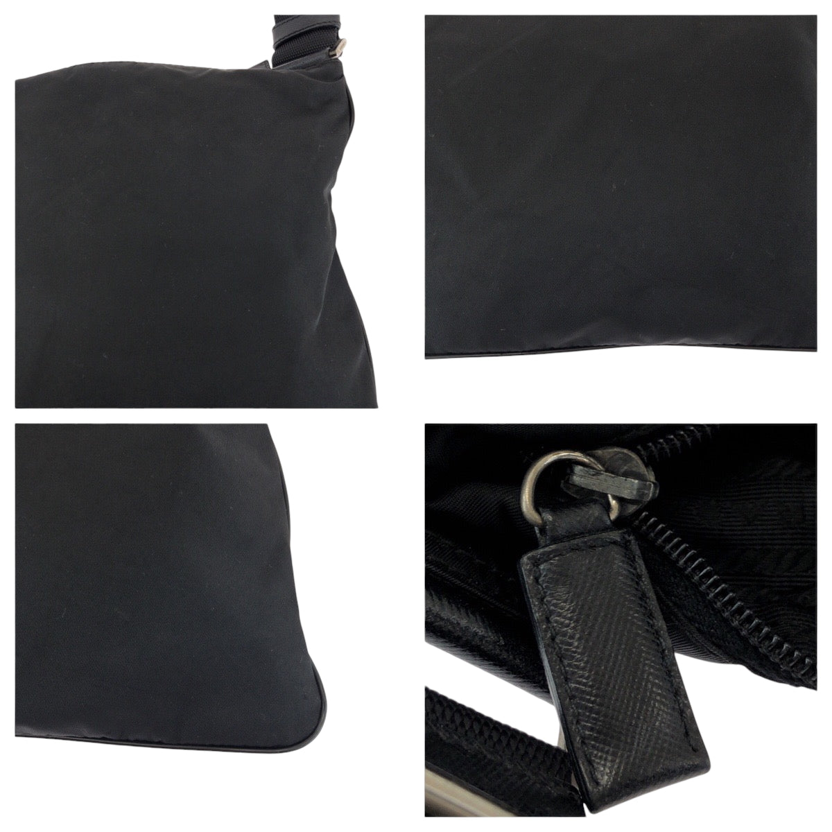 17160
PRADA プラダ テスート 三角ロゴプレート ブラック 黒 シルバー金具 ナイロン ショルダーバッグ サコッシュ  レディース ABP39