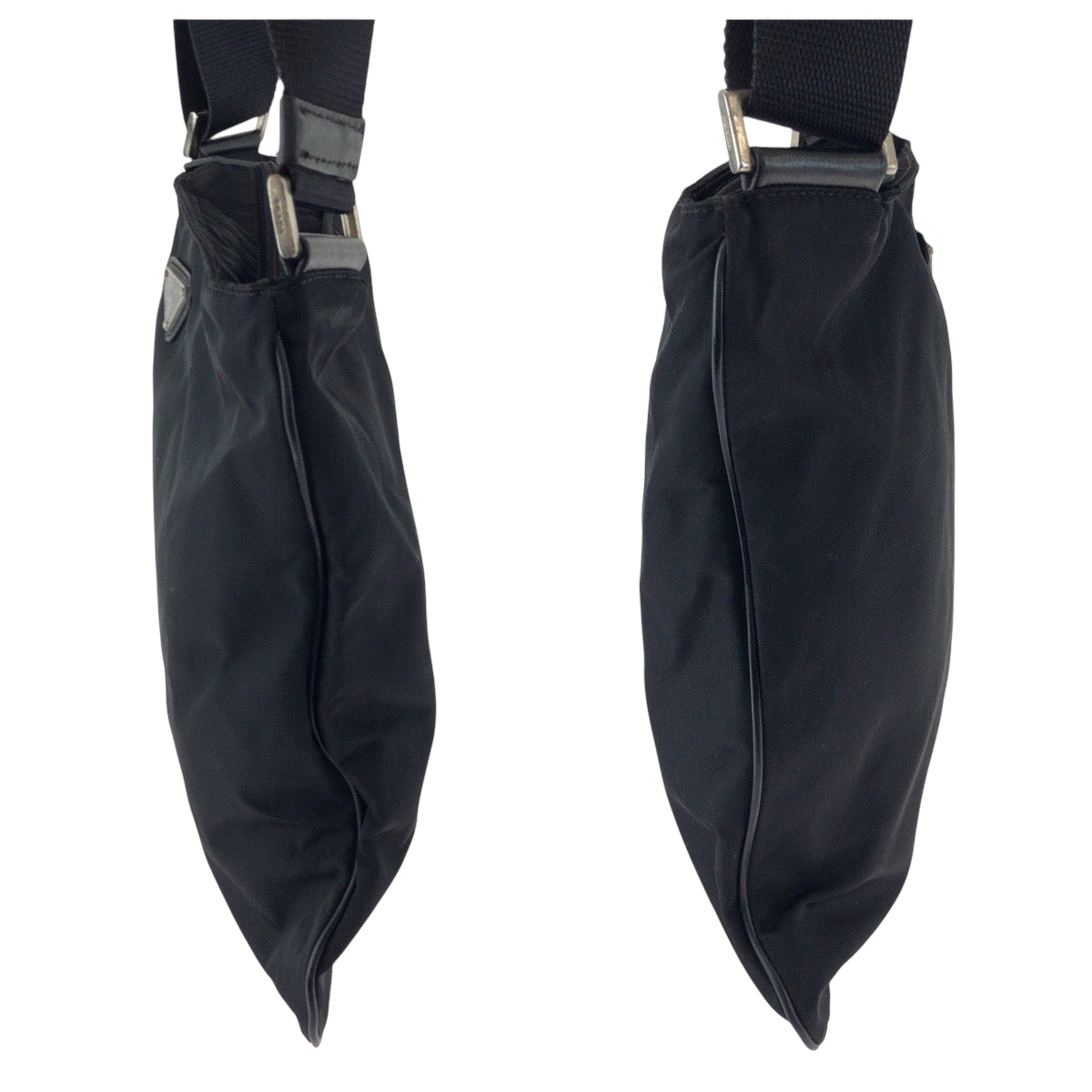 17160
PRADA プラダ テスート 三角ロゴプレート ブラック 黒 シルバー金具 ナイロン ショルダーバッグ サコッシュ  レディース ABP39