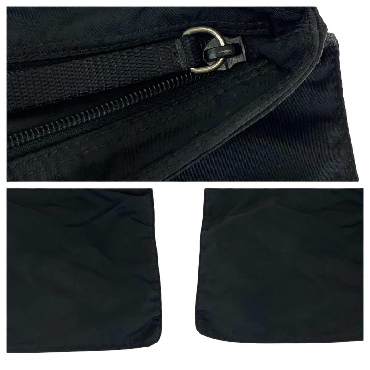 17161
PRADA プラダ テスート 三角ロゴプレート ブラック 黒 シルバー金具 ナイロン ショルダーバッグ サコッシュ  レディース ABP39