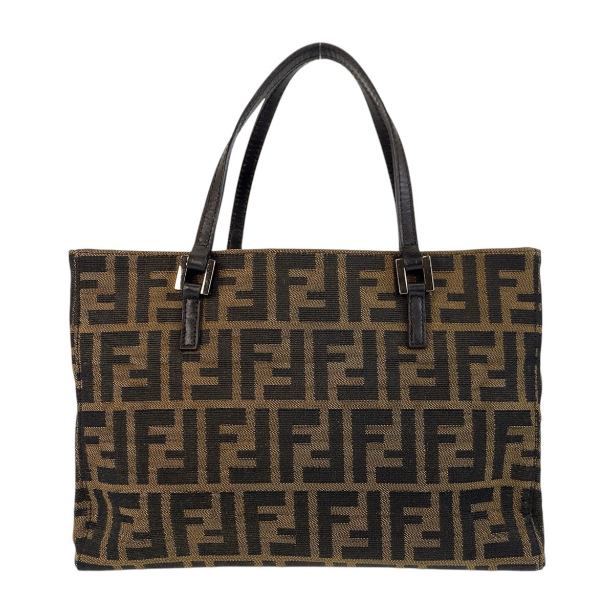 17162
FENDI フェンディ ズッカ ブラウン シルバー金具 キャンバス / レザー 8BH072 トートバッグ ハンドバッグ  レディース ABP45