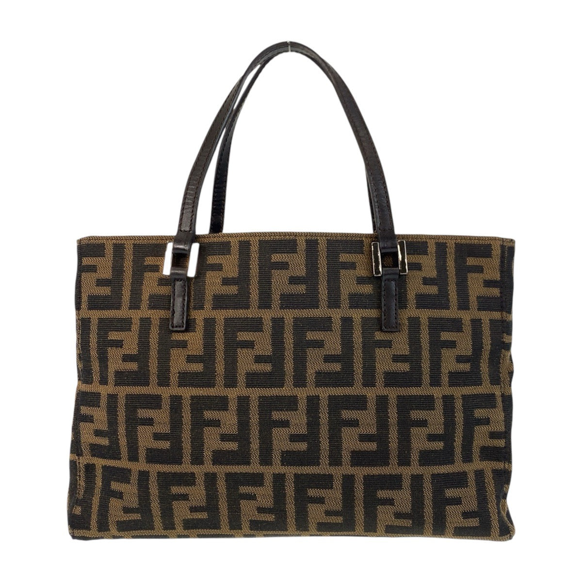 17162
FENDI フェンディ ズッカ ブラウン シルバー金具 キャンバス / レザー 8BH072 トートバッグ ハンドバッグ  レディース ABP45
